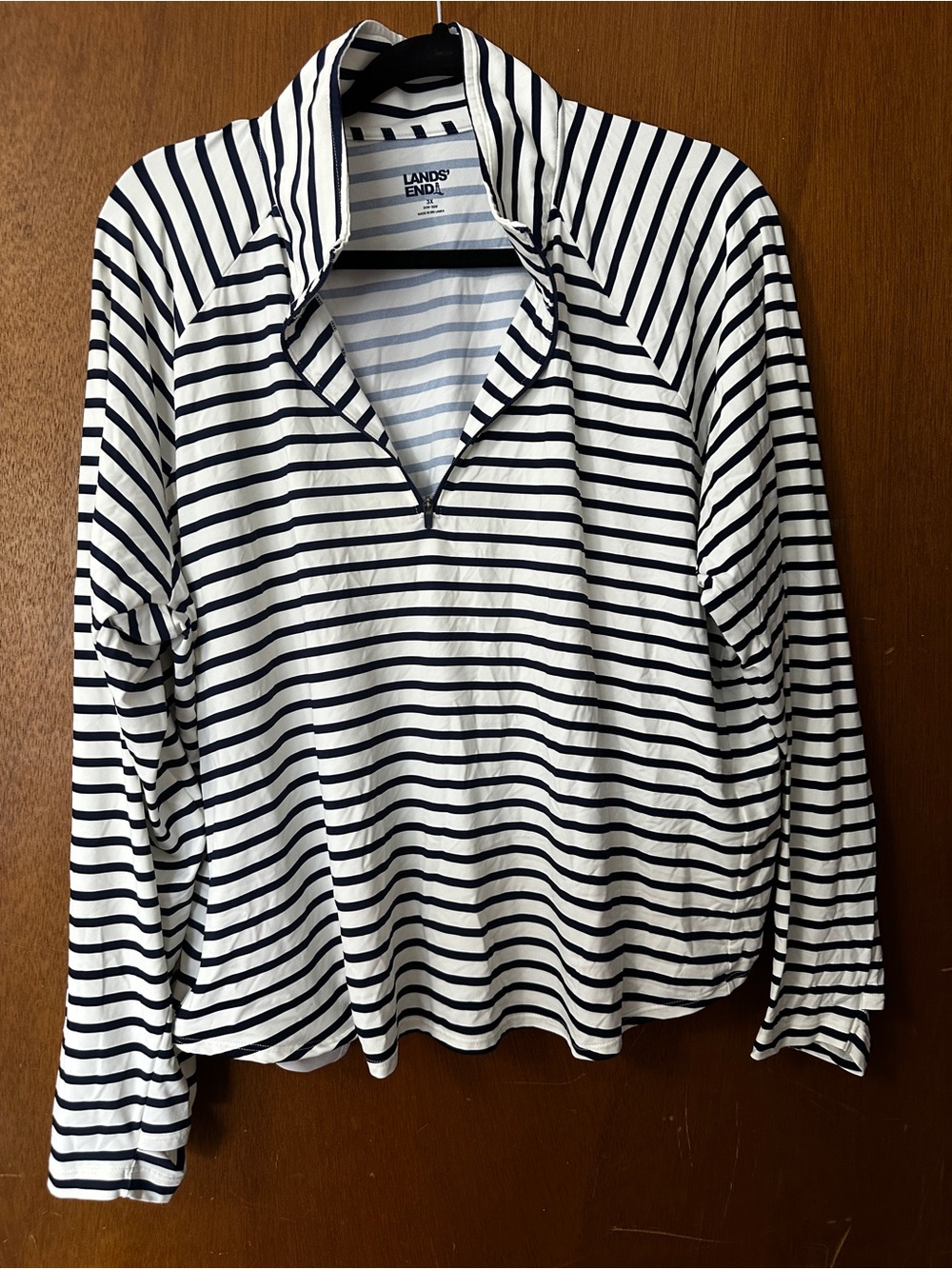 Lands' End Women's Plus Size SunShade UPF 50 Quarter Zip Rash Guard